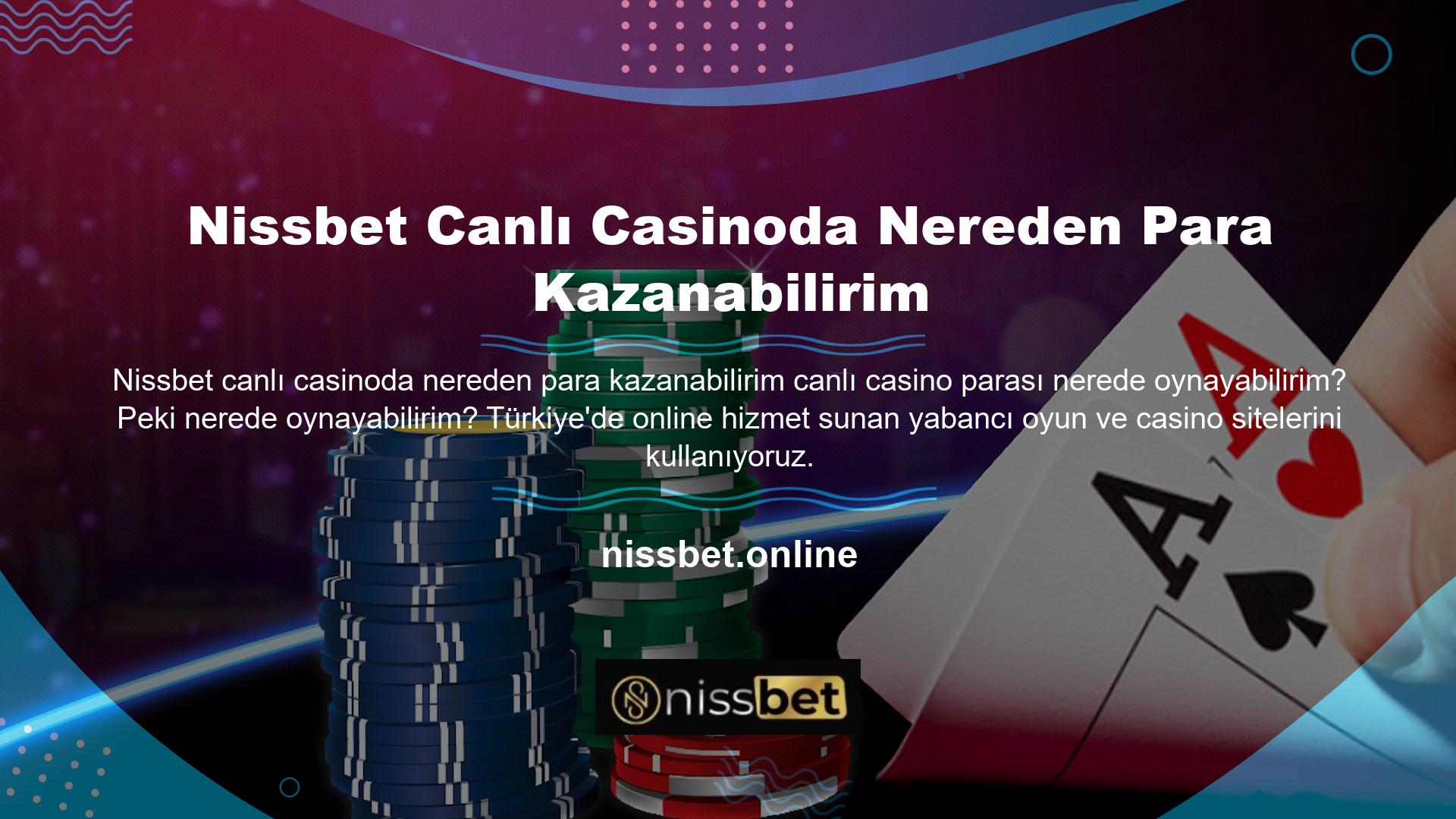 Türkiye'de ücretli casino oyunları aracılığıyla çevrimiçi hizmetler sunan çok sayıda farklı casino sitesi vardır